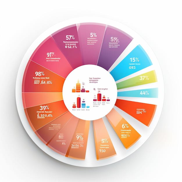 un plato redondo con un diagrama de diferentes marcas