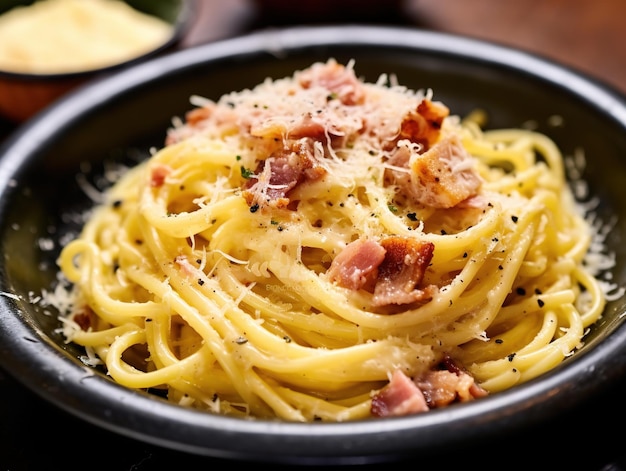 un plato de sabrosa carbonara