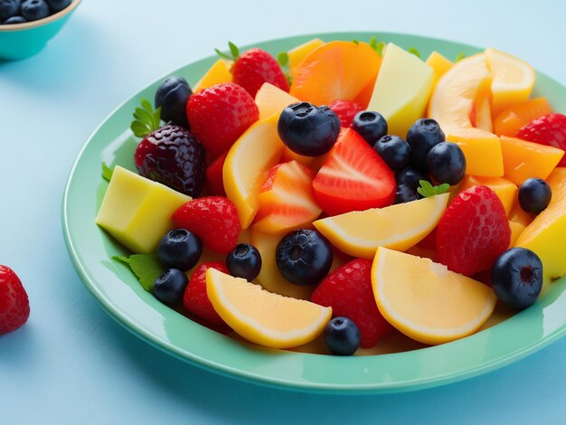 Plato con sabrosa ensalada de frutas