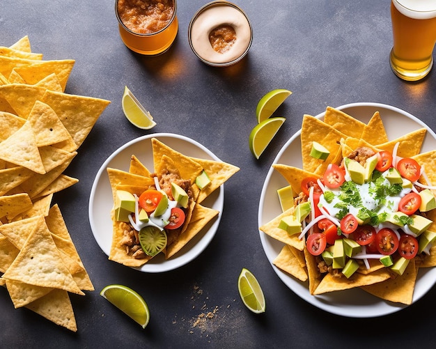 Plato con sabrosos nachos.