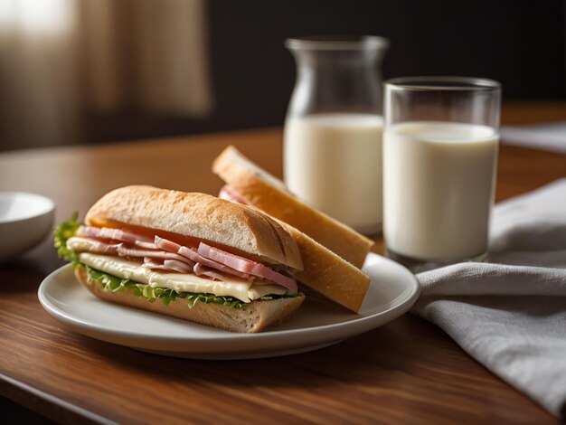 Foto un plato de sándwiches