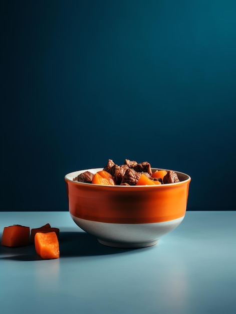 Foto un plato de sopa de carne