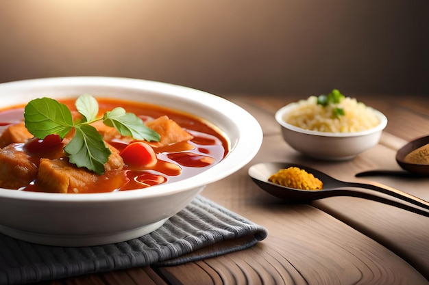 Un plato de sopa de pollo con una cuchara al lado.