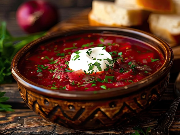 un plato de sopa con queso y perejil en el lado