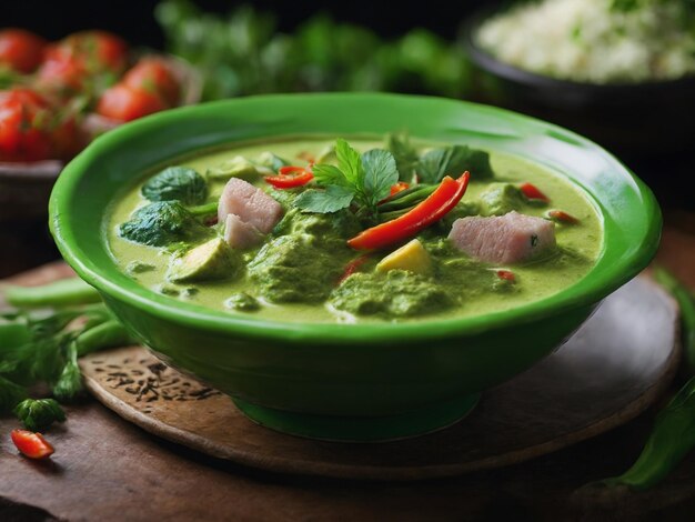 un plato de sopa con verduras y carne.