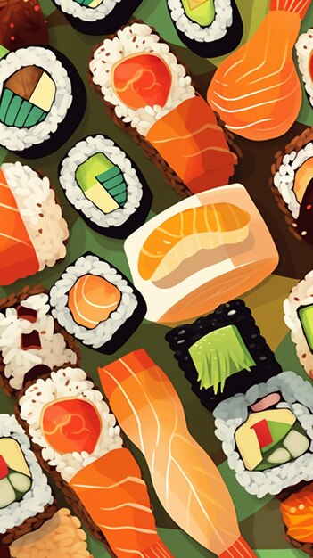 Un plato de sushi con la palabra sushi