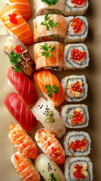 Plato de sushi de variedad