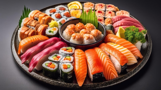 un plato de sushi