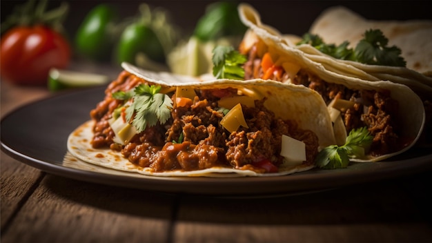 Un plato de tacos con un montón de tacos a un lado