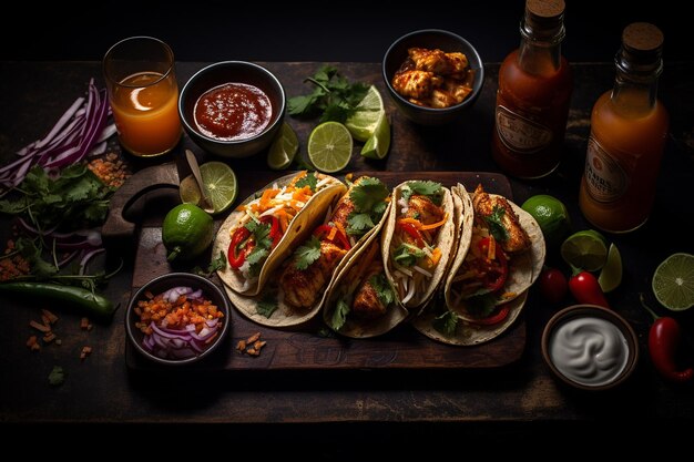 Plato de tacos de pescado inspirado en Baja para las noches de verano