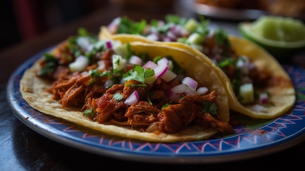 un plato de tacos