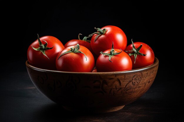 Un plato de tomates