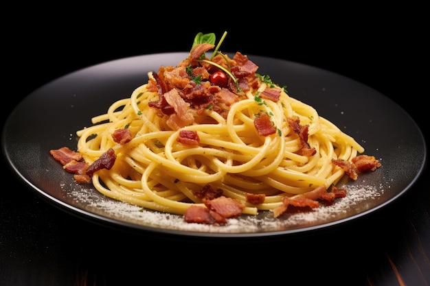 Plato tradicional italiano spaghetti carbonara