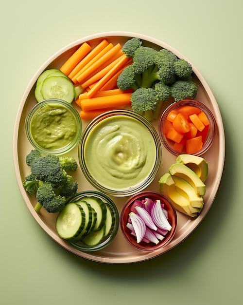 Plato con verduras crudas