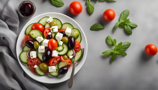 un plato de verduras con una persona sosteniendo una cuchara y un cuchillo