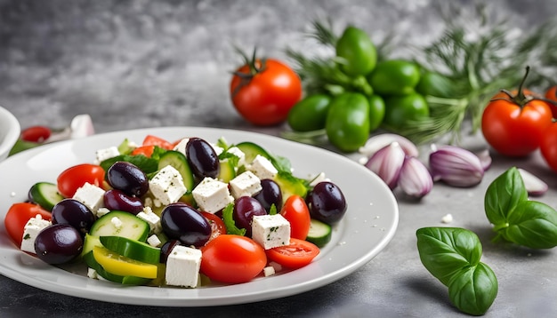 un plato de verduras con queso y verduras en él