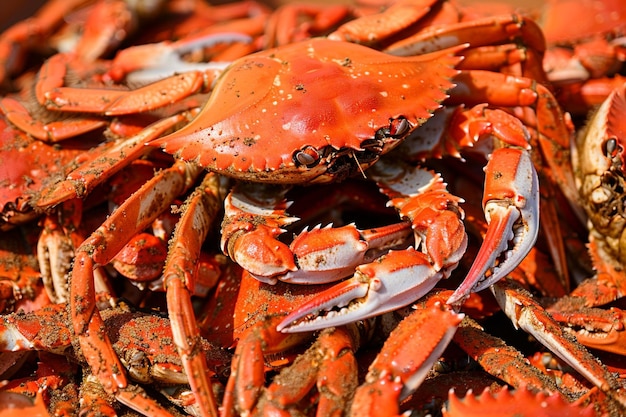 Los platos de cangrejo son una sensación, mariscos sensacionales, una sensación con cangrejos.