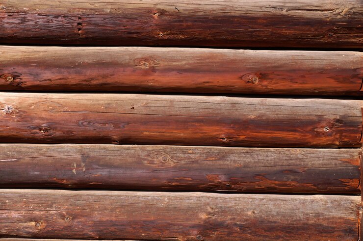 Platte aus Holzbrettern an einer Hauswand