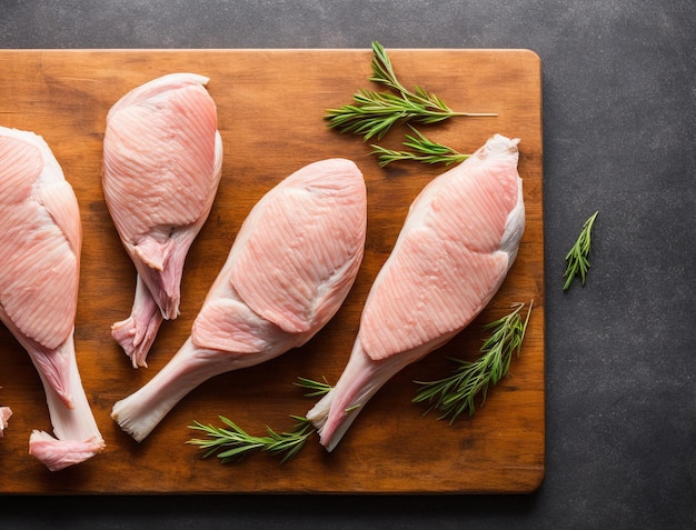 Platte mit Hühnchen ohne Knochen, Oberschenkelfilet