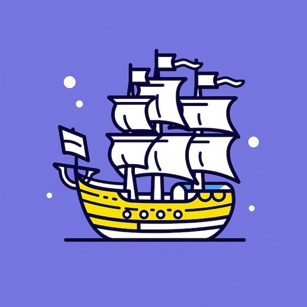 Foto play_pirate_ship_isolated_modern_line_icon_