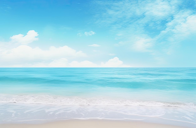 Una playa con agua azul