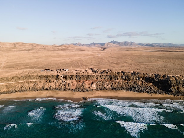 Playa El Aguila en Fuerteventura también llamada playa La Escalera Vista aérea