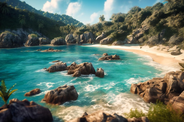 Una playa aislada con aguas tranquilas y oportunidades para bucear