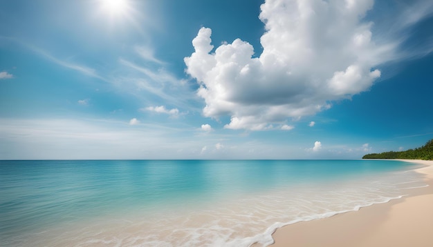 Foto una playa con arena y agua en el fondo