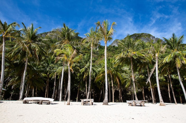 Playa de arena blanca en El Nido Filipinas