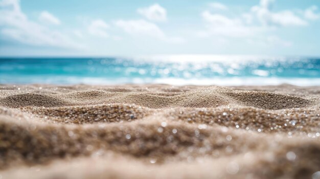 La playa de arena se encuentra con el amplio océano y ofrece una vista tranquila y pacífica