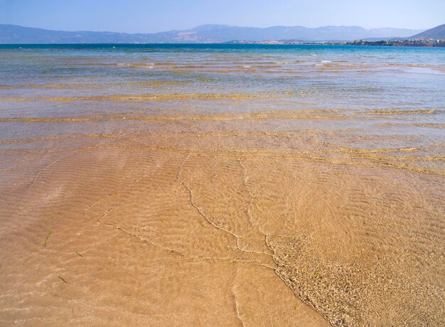 Playa de arena Liani Ammos en la isla Evia en Chalkida Grecia en un día soleado de verano