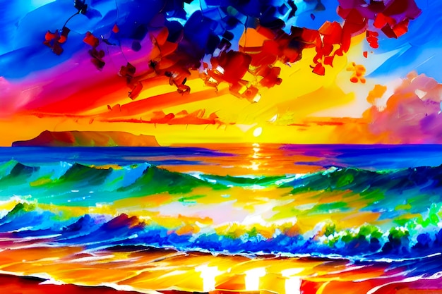 playa de arena mar y puesta de sol