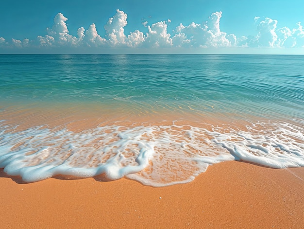 una playa de arena con el océano