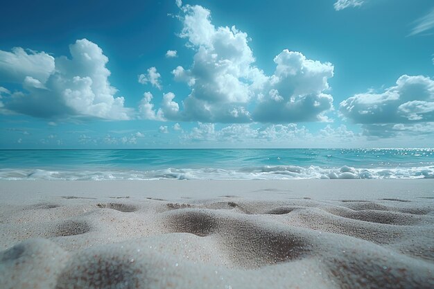 playa de arena con paisaje oceánico fotografía profesional