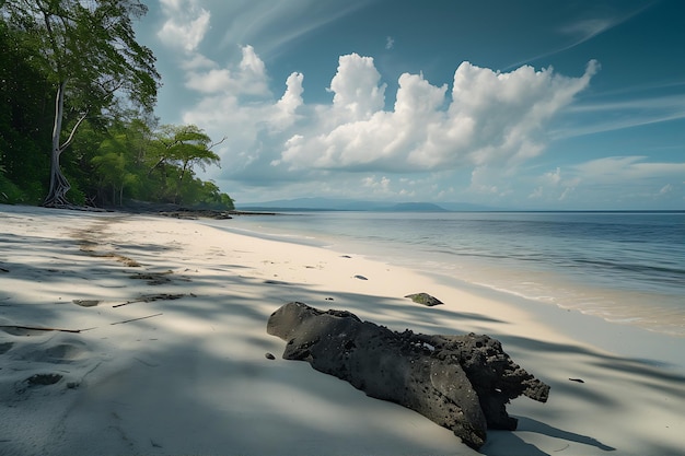 Foto la playa de arena en taman laut