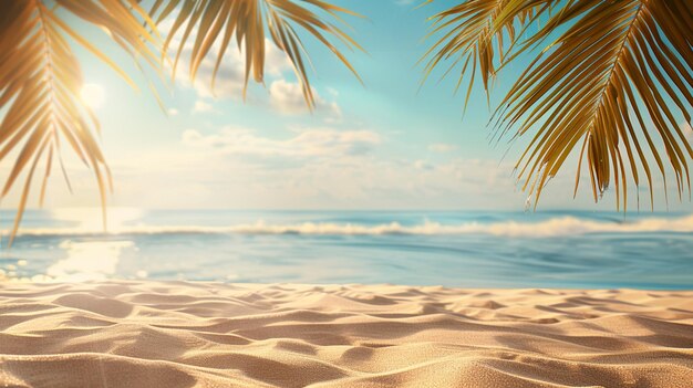 Foto la playa de arena tropical del mar el sol brilla en el fondo del océano