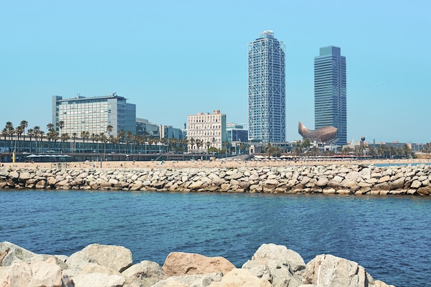 Playa de Barcelona en un día de verano.