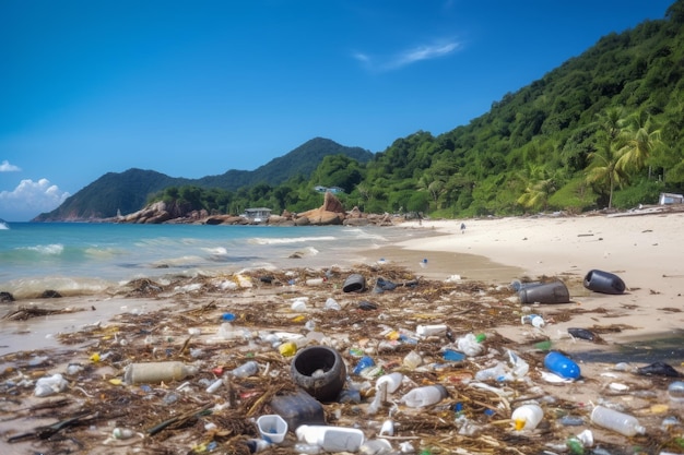 Playa de basura Generar Ai