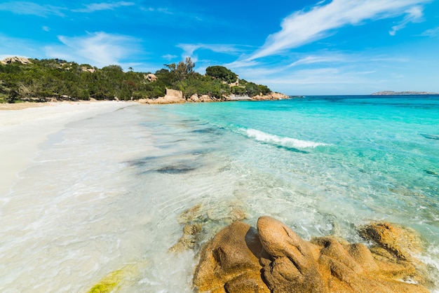 Playa Capriccioli en un día claro Cerdeña