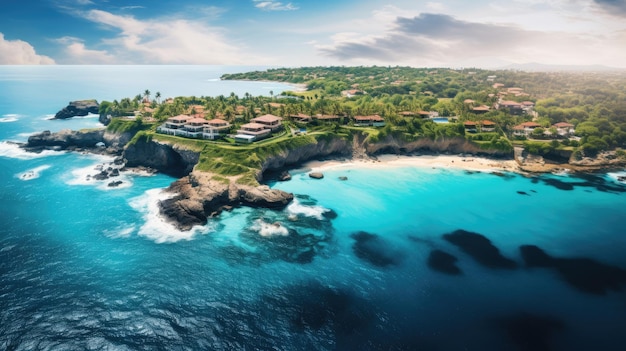 una playa con casas y una playa