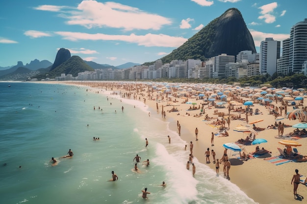 La playa de Copacabana en un día de vapor