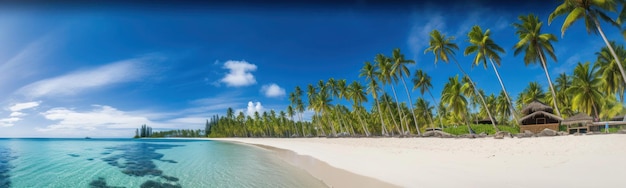 Una playa en costa rica con palmeras.