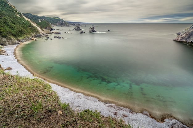 Playa del Silencio in Asturien Spanien Langzeitbelichtung