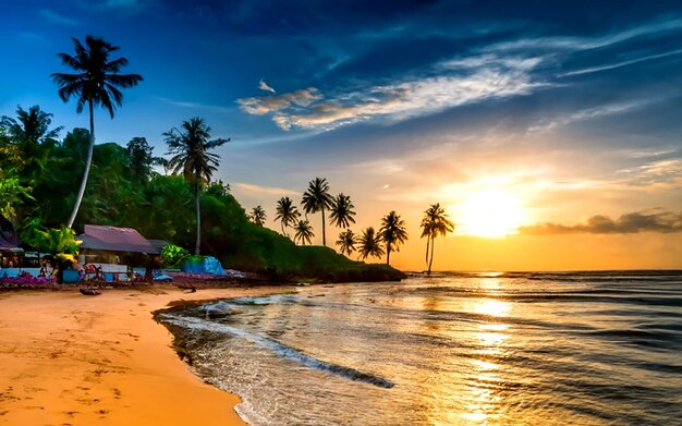 La playa de Dharmadam en Kerala generada por la IA