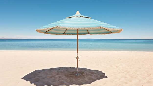 Foto la playa es un paraguas, la atmósfera es vibrante.