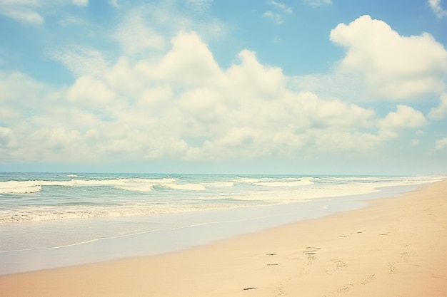 Playa en la escena del paisaje diurno con fondo del cielo