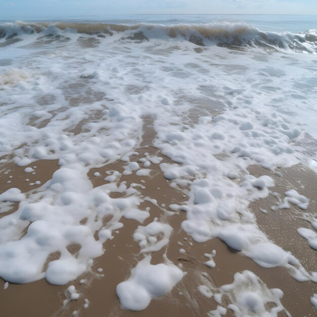 Foto playa de espuma de agua de mar