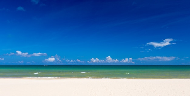 Playa y fondo de horizonte de mar tropical