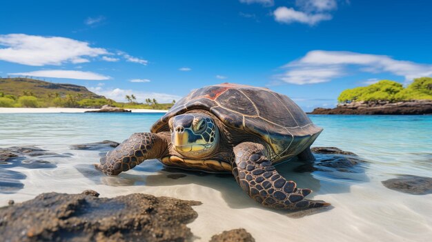 La playa de las Galápagos en la bahía de Tortuga