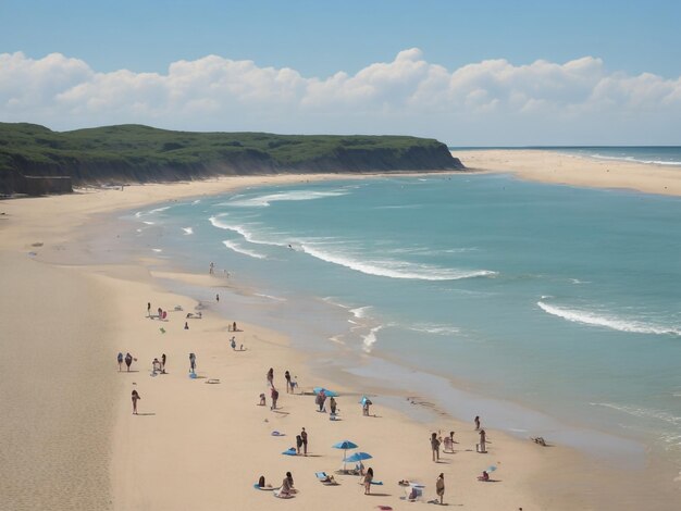 playa hermosa imagen de primer plano generada por ai